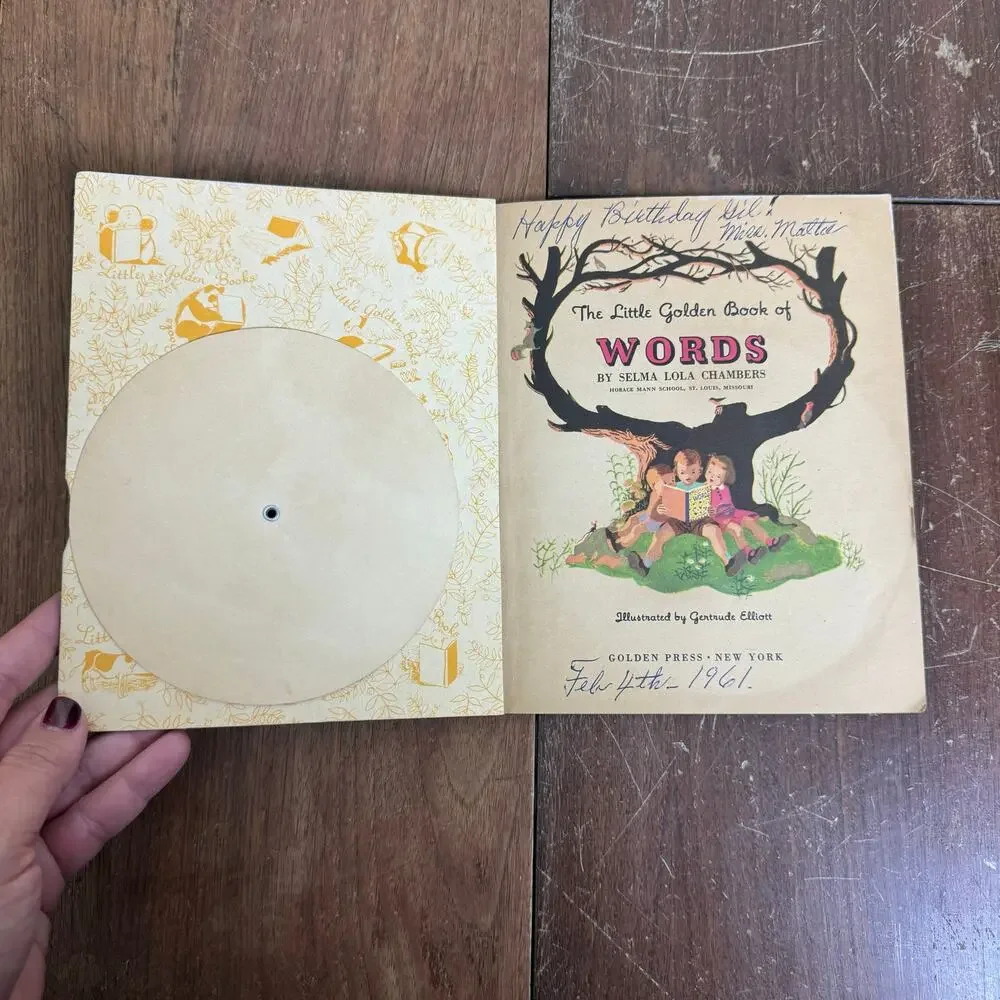 1950s Simon & Schuster Little Golden Activity Book Words Vintage Children's Book